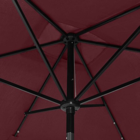 PARASOL OGRODOWY Z LED I STALOWYM SŁUPKIEM BORDOWY 2X3 M