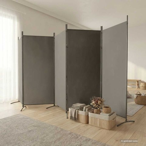 PARAWAN 5-PANELOWY ANTRACYTOWY 433X180CM TKANINA
