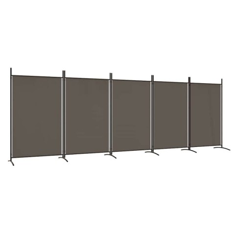 PARAWAN 5-PANELOWY ANTRACYTOWY 433X180CM TKANINA