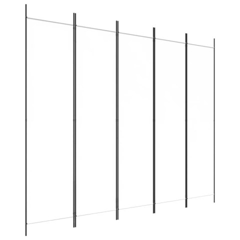 PARAWAN 5-PANELOWY BIAŁY 250X200CM TKANINA