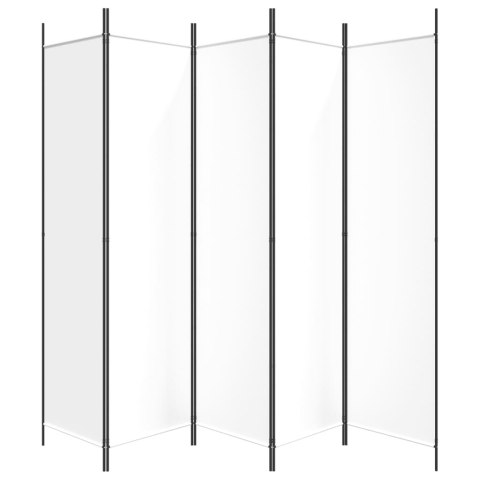 PARAWAN 5-PANELOWY BIAŁY 250X200CM TKANINA