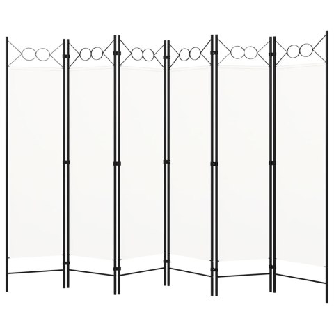 PARAWAN 6-PANELOWY BIAŁY 240X180CM