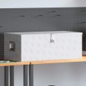 SKRZYNKA DO PRZECHOWYWANIA SREBRNA 90X47X33,5CM ALUMINIUM