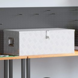 SKRZYNKA DO PRZECHOWYWANIA SREBRNA 90X47X33,5CM ALUMINIUM