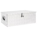 SKRZYNKA DO PRZECHOWYWANIA SREBRNA 90X47X33,5CM ALUMINIUM