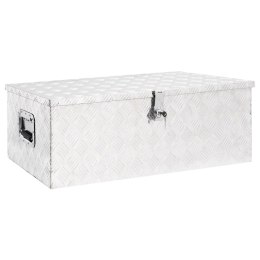 SKRZYNKA DO PRZECHOWYWANIA SREBRNA 90X47X33,5CM ALUMINIUM