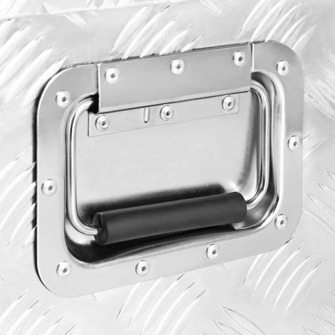 SKRZYNKA DO PRZECHOWYWANIA SREBRNA 90X47X33,5CM ALUMINIUM