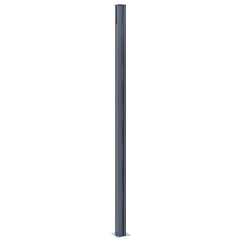 SŁUPKI OGRODZENIOWE 2 SZT. CIEMNOSZARE 185CM ALUMINIUM