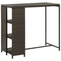 STOLIK BAROWY Z PÓŁKĄ BRĄZOWY 120X60X110CM POLIRATTAN