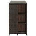 STOLIK BAROWY Z PÓŁKĄ BRĄZOWY 120X60X110CM POLIRATTAN