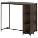 STOLIK BAROWY Z PÓŁKĄ BRĄZOWY 120X60X110CM POLIRATTAN