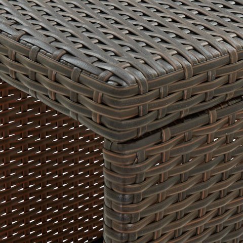 STOLIK BAROWY Z PÓŁKĄ BRĄZOWY 120X60X110CM POLIRATTAN