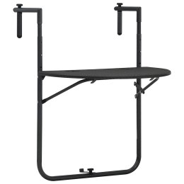 WISZĄCY STOLIK BALKONOWY BRĄZOWY 60X64X83,5CM PLASTIKOWY