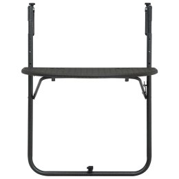 WISZĄCY STOLIK BALKONOWY BRĄZOWY 60X64X83,5CM PLASTIKOWY