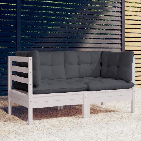 2-OSOBOWA SOFA OGRODOWA Z ANTRACYTOWYMI PODUSZKAMI SOSNOWA