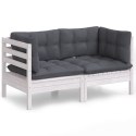 2-OSOBOWA SOFA OGRODOWA Z ANTRACYTOWYMI PODUSZKAMI SOSNOWA