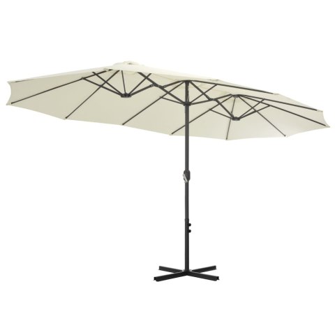PARASOL OGRODOWY NA SŁUPKU ALUMINIOWYM 460X270CM PIASKOWY