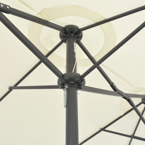 PARASOL OGRODOWY NA SŁUPKU ALUMINIOWYM 460X270CM PIASKOWY
