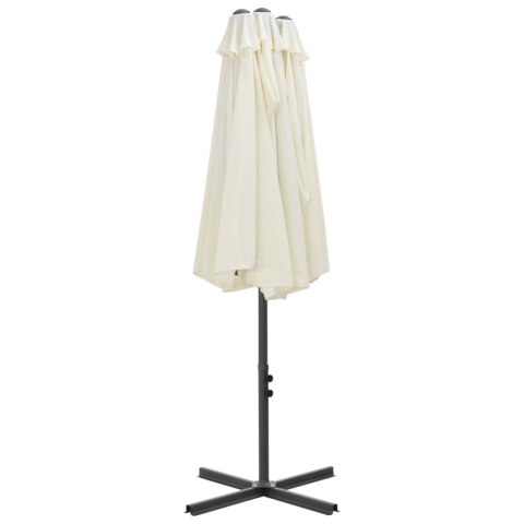 PARASOL OGRODOWY NA SŁUPKU ALUMINIOWYM 460X270CM PIASKOWY