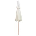 PARASOL Z PODWÓJNYM DASZKIEM 270X270CM DREWNO KREMOWY