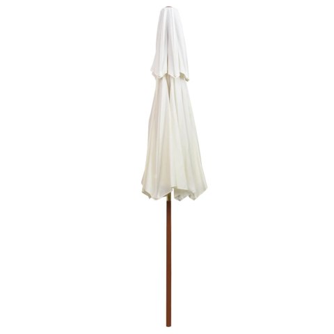 PARASOL Z PODWÓJNYM DASZKIEM 270X270CM DREWNO KREMOWY