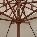 PARASOL Z PODWÓJNYM DASZKIEM 270X270CM DREWNO KREMOWY