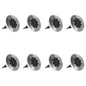 SOLARNE LAMPY GRUNTOWE LED 8 SZT. KOLORY RGB