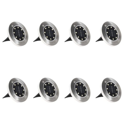 SOLARNE LAMPY GRUNTOWE LED 8 SZT. KOLORY RGB