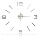 ZEGAR ŚCIENNY 3D NOWOCZESNY DESIGN SREBRNY 100CM XXL