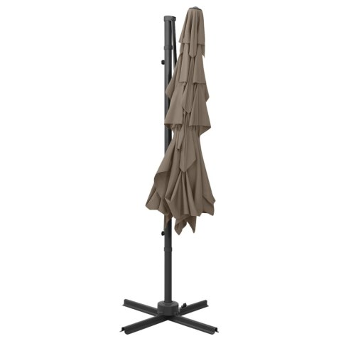 4-POZIOMOWY PARASOL NA ALUMINIOWYM SŁUPKU TAUPE 250X250CM