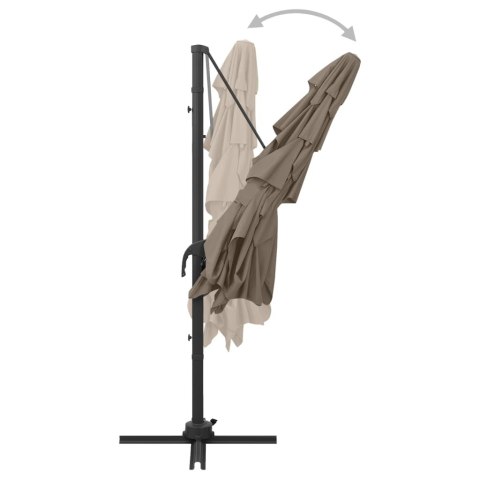 4-POZIOMOWY PARASOL NA ALUMINIOWYM SŁUPKU TAUPE 250X250CM