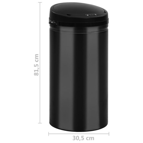 AUTOMATYCZNY KOSZ NA ŚMIECI Z CZUJNIKIEM 50 L STAL CZARNY