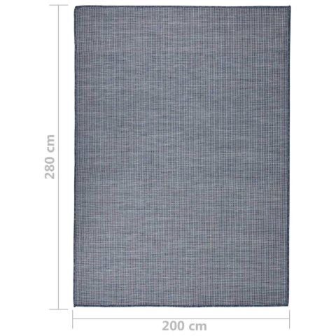 DYWAN ZEWNĘTRZNY O PŁASKIM SPLOCIE 200X280CM NIEBIESKI