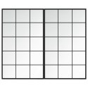 LUSTRA ŚCIENNE 2 SZT. CZARNA RAMA 100X60CM METAL