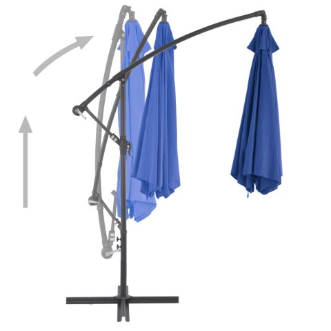 PARASOL WISZĄCY Z ALUMINIOWYM SŁUPKIEM 300CM NIEBIESKI