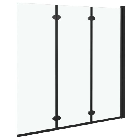 SKŁADANY PARAWAN NAWANNOWY 3 PANELE ESG 130X138CM CZARNY