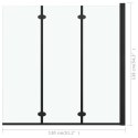 SKŁADANY PARAWAN NAWANNOWY 3 PANELE ESG 130X138CM CZARNY