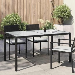STÓŁ OGRODOWY 150X90X75CM SZKŁO I RATTAN PE CZARNY