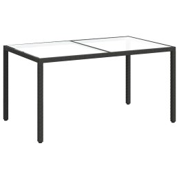 STÓŁ OGRODOWY 150X90X75CM SZKŁO I RATTAN PE CZARNY