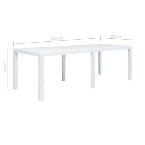 STÓŁ OGRODOWY 220X90X72CM PLASTIKOWY BIAŁY