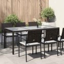 STÓŁ OGRODOWY BRĄZOWY 190X90X75CM SZKŁO I RATTAN PE