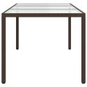 STÓŁ OGRODOWY BRĄZOWY 190X90X75CM SZKŁO I RATTAN PE