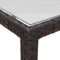 STÓŁ OGRODOWY BRĄZOWY 190X90X75CM SZKŁO I RATTAN PE