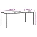 STÓŁ OGRODOWY BRĄZOWY 190X90X75CM SZKŁO I RATTAN PE