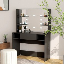 STOLIK DO MAKIJAŻU Z LED 100X40X135CM MDF CZARNY