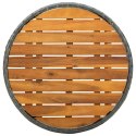STOLIK HERBACIANY SZARY 60CM RATTAN PE I DREWNO AKACJOWE