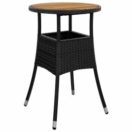 STOLIK OGRODOWY Ø60X75CM AKACJA I RATTAN PE CZARNY