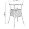 STOLIK OGRODOWY Ø60X75CM SZKŁO I RATTAN PE BRĄZOWY