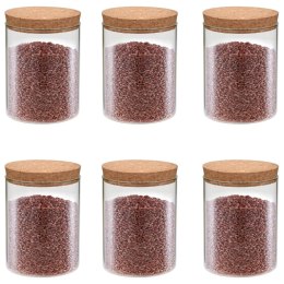 SZKLANE SŁOJE Z KORKOWĄ POKRYWKĄ 6 SZT. 650 ML