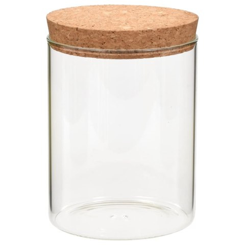 SZKLANE SŁOJE Z KORKOWĄ POKRYWKĄ 6 SZT. 650 ML